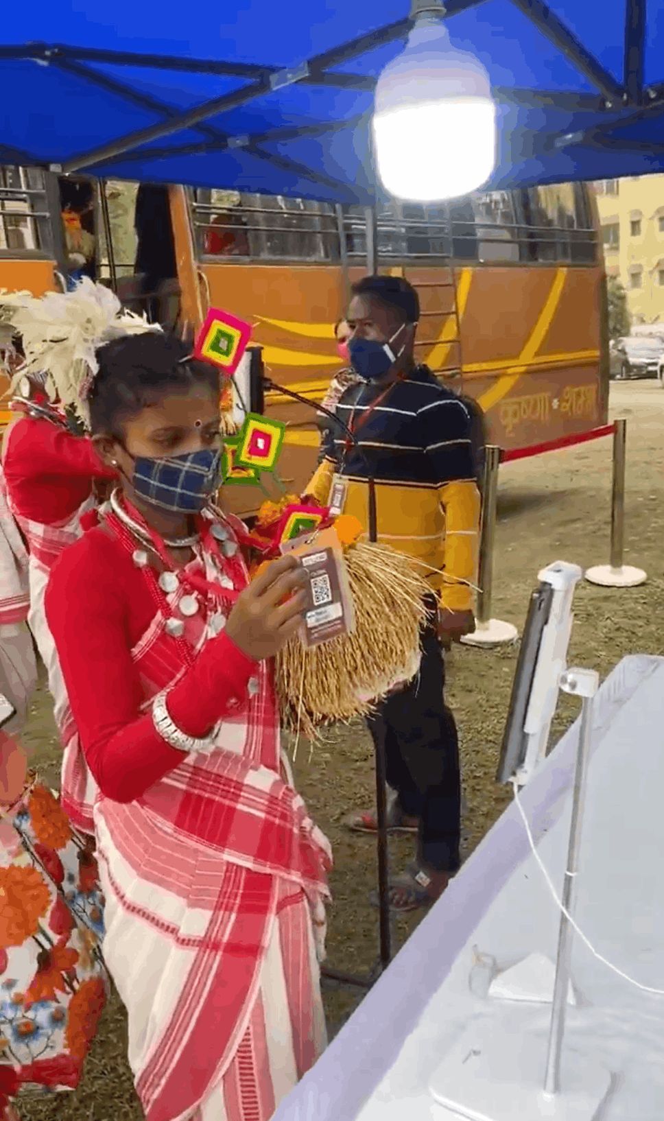 QR code attendance scanning at Samvaad event